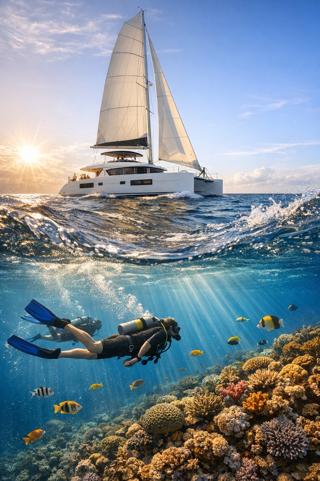 Tauchen im klaren Wasser